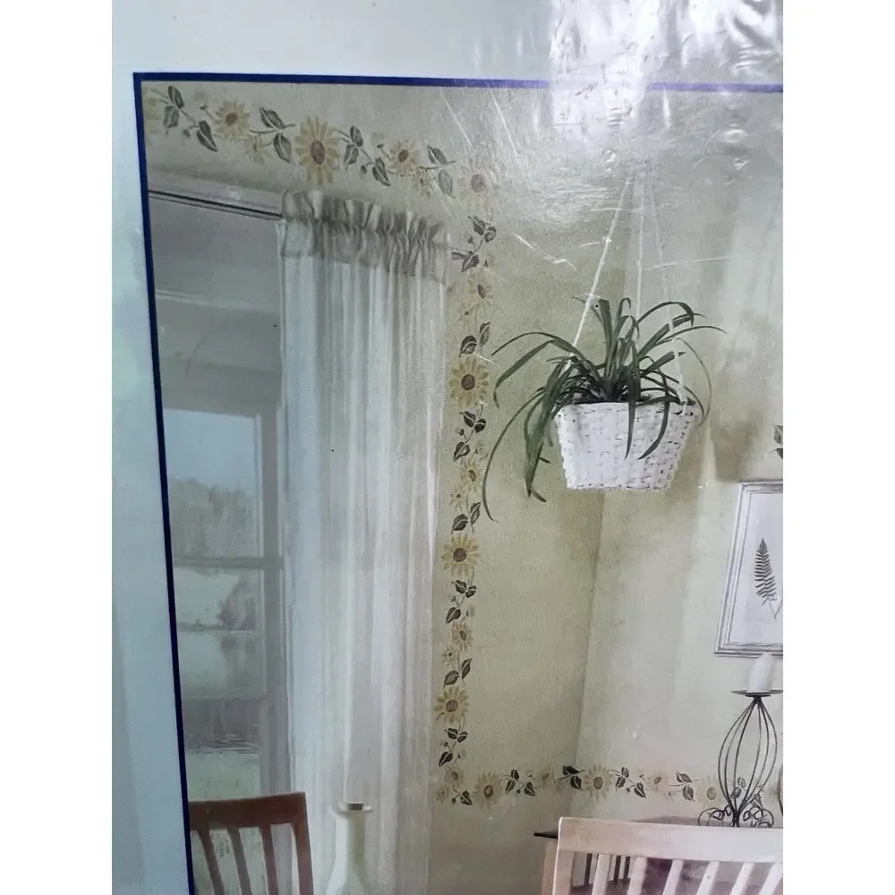 Vintage NEW Plaid Stencil Borders Sunflowers Y2K Bedroom 2000s Room‎ Decor Retro